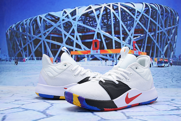 Nike Paul George III White Black Colorful Shoes - Click Image to Close